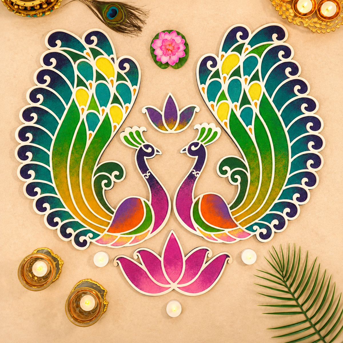 Royal Mor | Reusable Rangoli Mat (Mat Only)