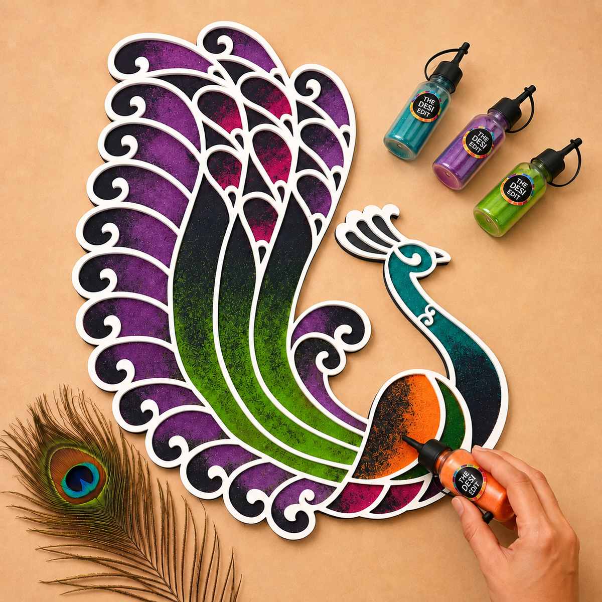 Royal Mor | Reusable Rangoli Mat (Mat Only)