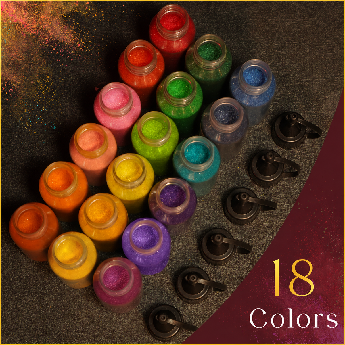 Royal Mor Complete Rangoli Set | Mat + 18 Premium Colors
