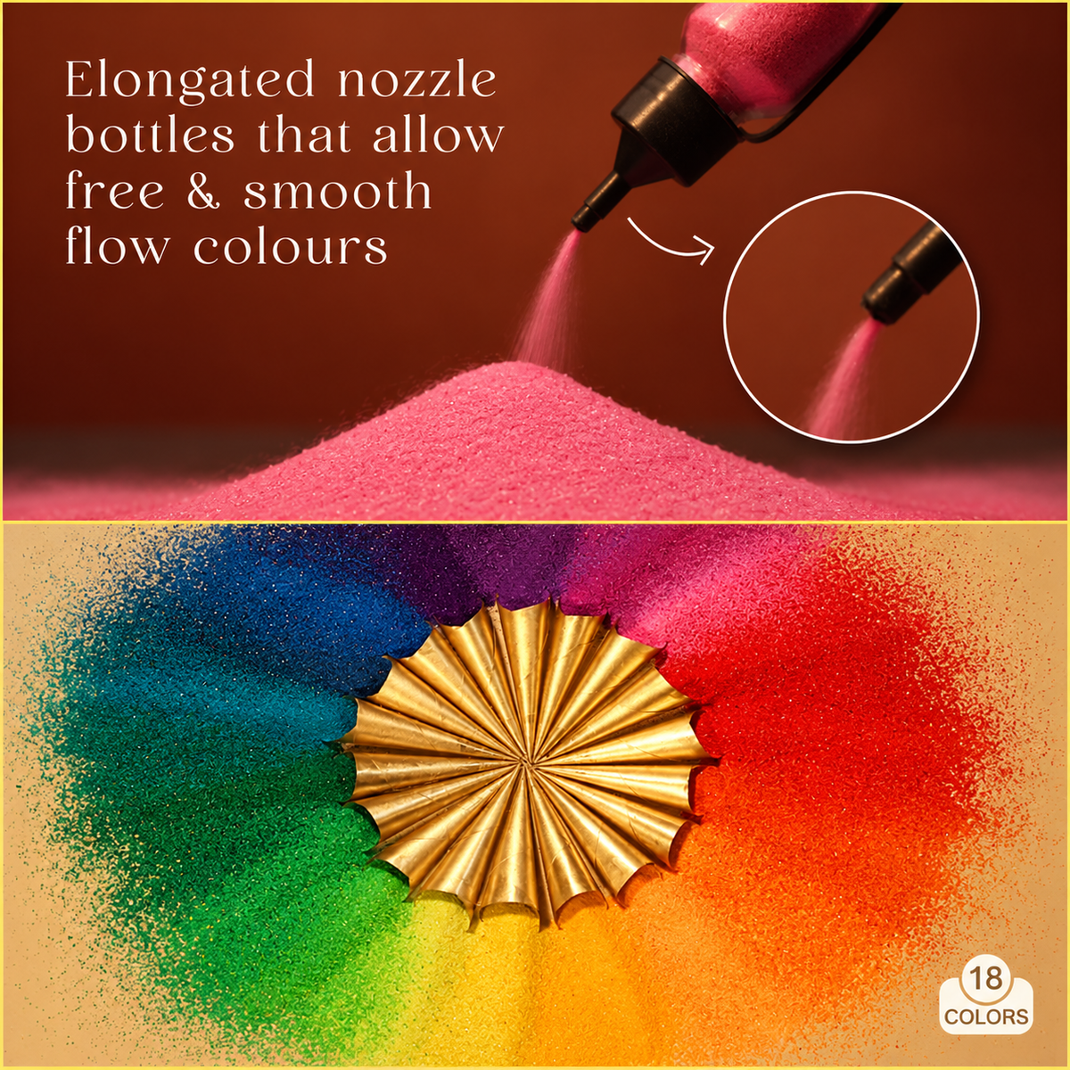 Royal Mor Complete Rangoli Set | Mat + 18 Premium Colors