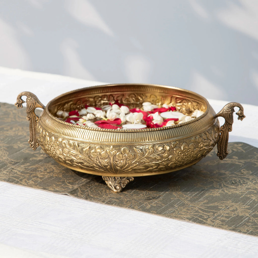 The Heirloom Urli Set | 14" Solid Brass Urli + Styling Kit